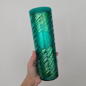 Starbucks NWT 2022 Holiday Candy Cane Swirl Acrylic Tumbler 16oz Grande (Green)